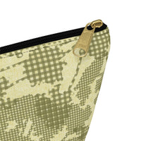 Floral Plaid Accessory Pouch w T-bottom in Green
